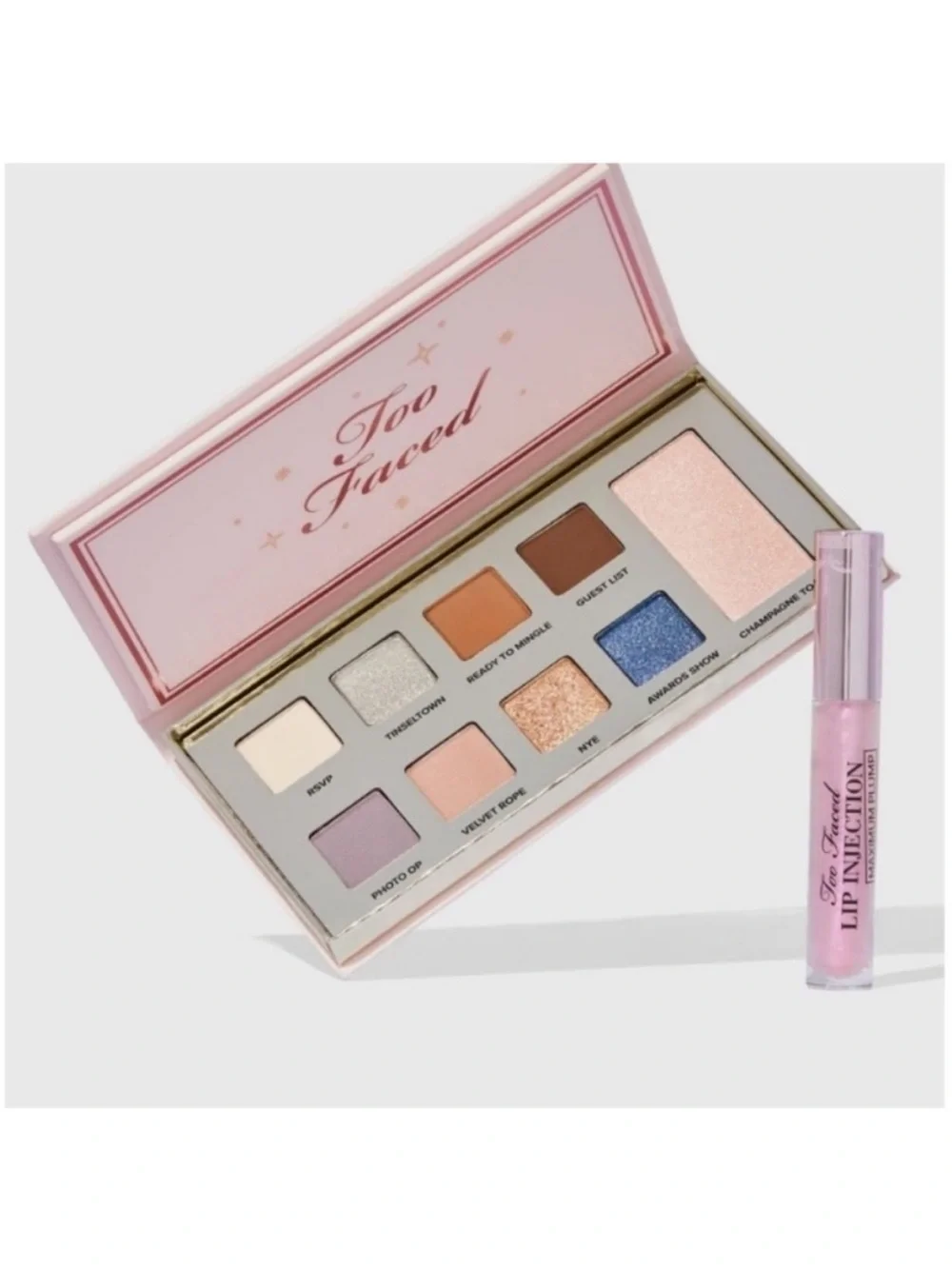 Too Faced Pop The Cork Limited Edition Eyeshadow Palette & Lip Injection Set NIB